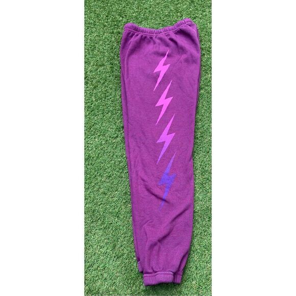 Aviator Nation Lightning Bolt magenta Joggers Sweatpants Women's XS - Picture 7 of 9